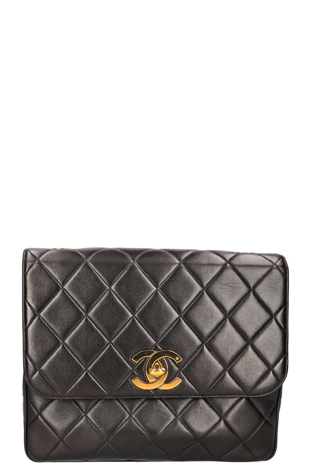 CHANEL Vintage Single Flap Shoulder Bag Quilted Black