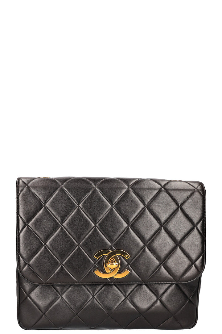 CHANEL Vintage Single Flap Shoulder Bag Quilted Black