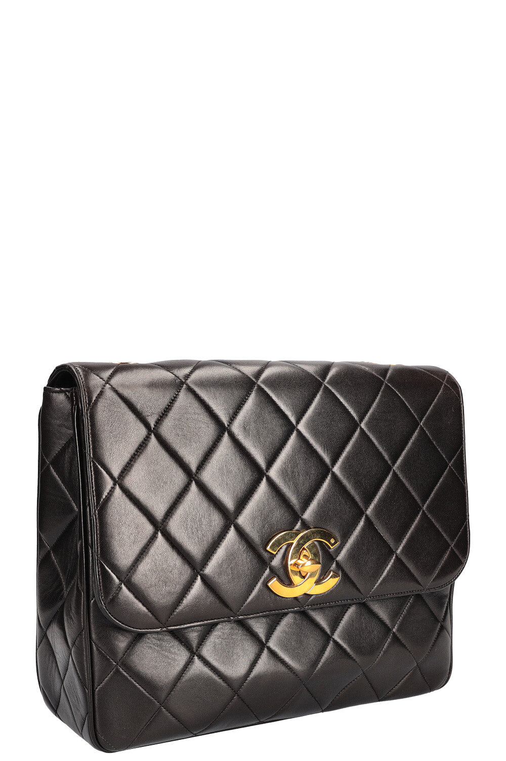 CHANEL Vintage Single Flap Shoulder Bag Quilted Black