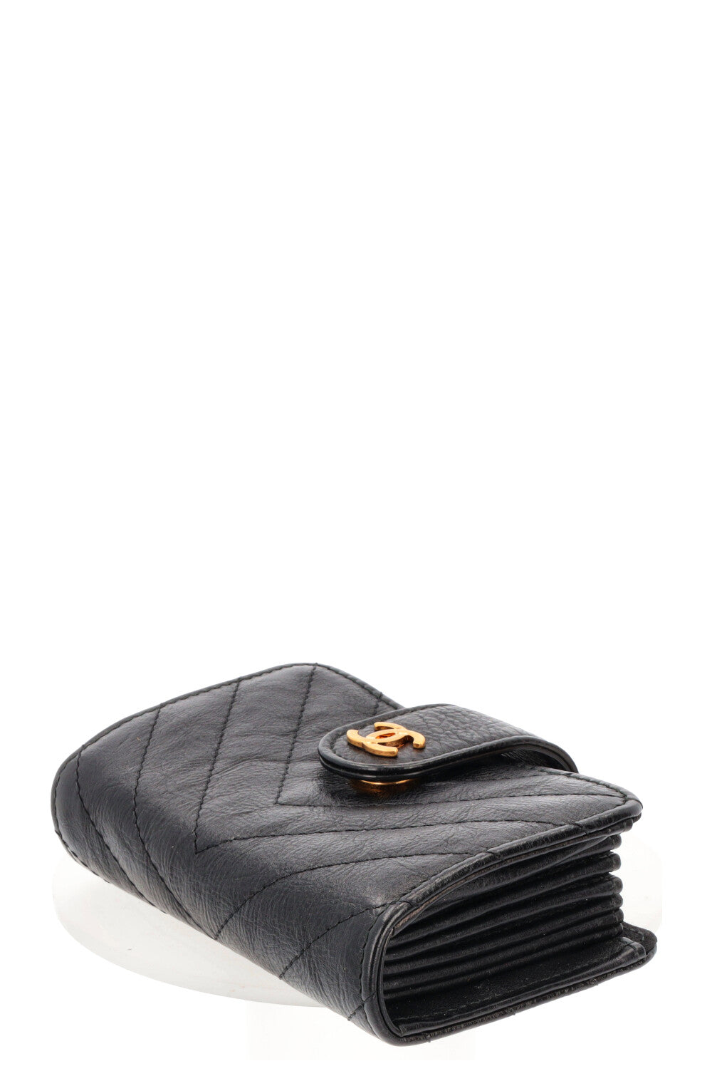 CHANEL CC Card Holder Leather Black