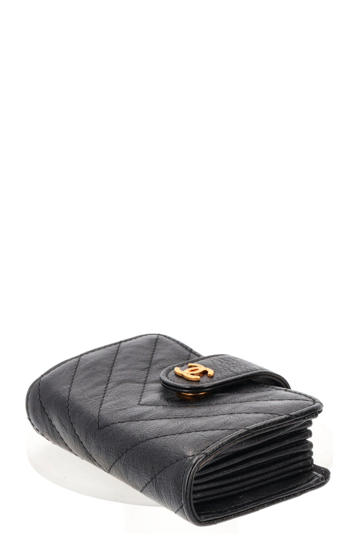 CHANEL CC Card Holder Leather Black