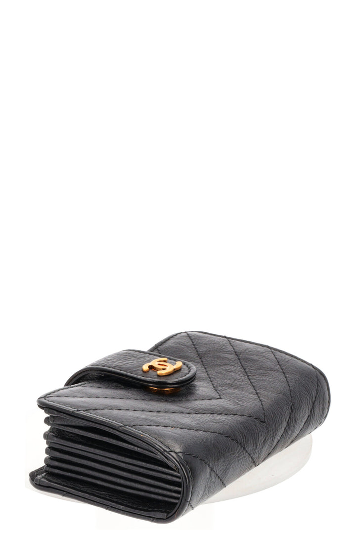 CHANEL CC Card Holder Leather Black