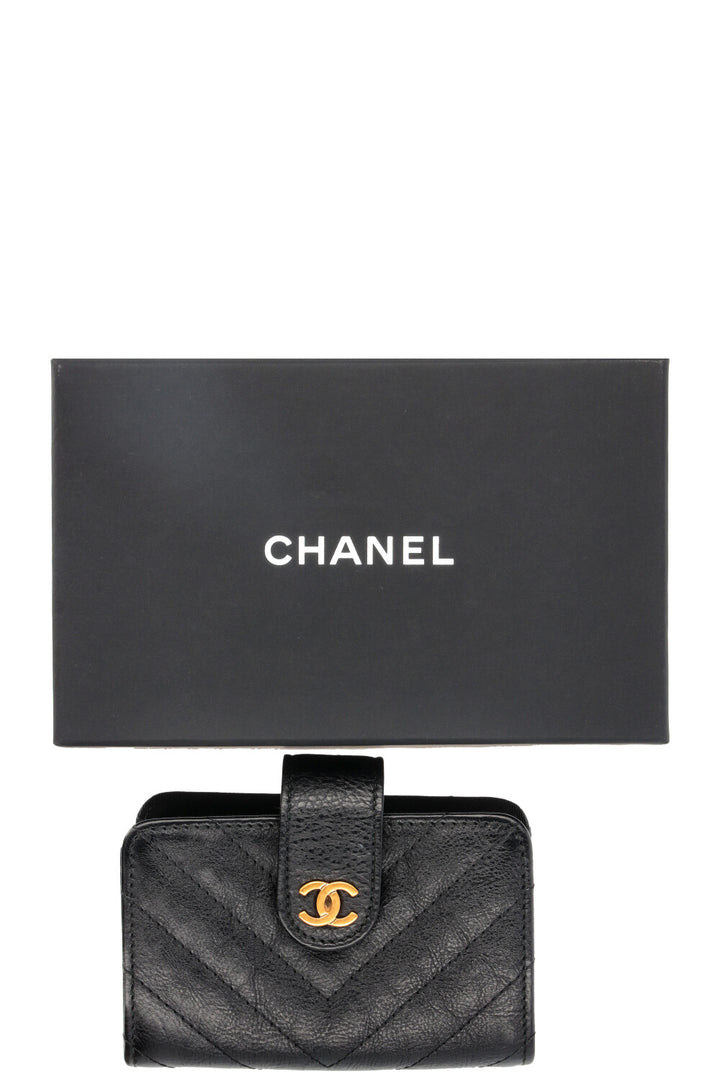 CHANEL CC Card Holder Leather Black