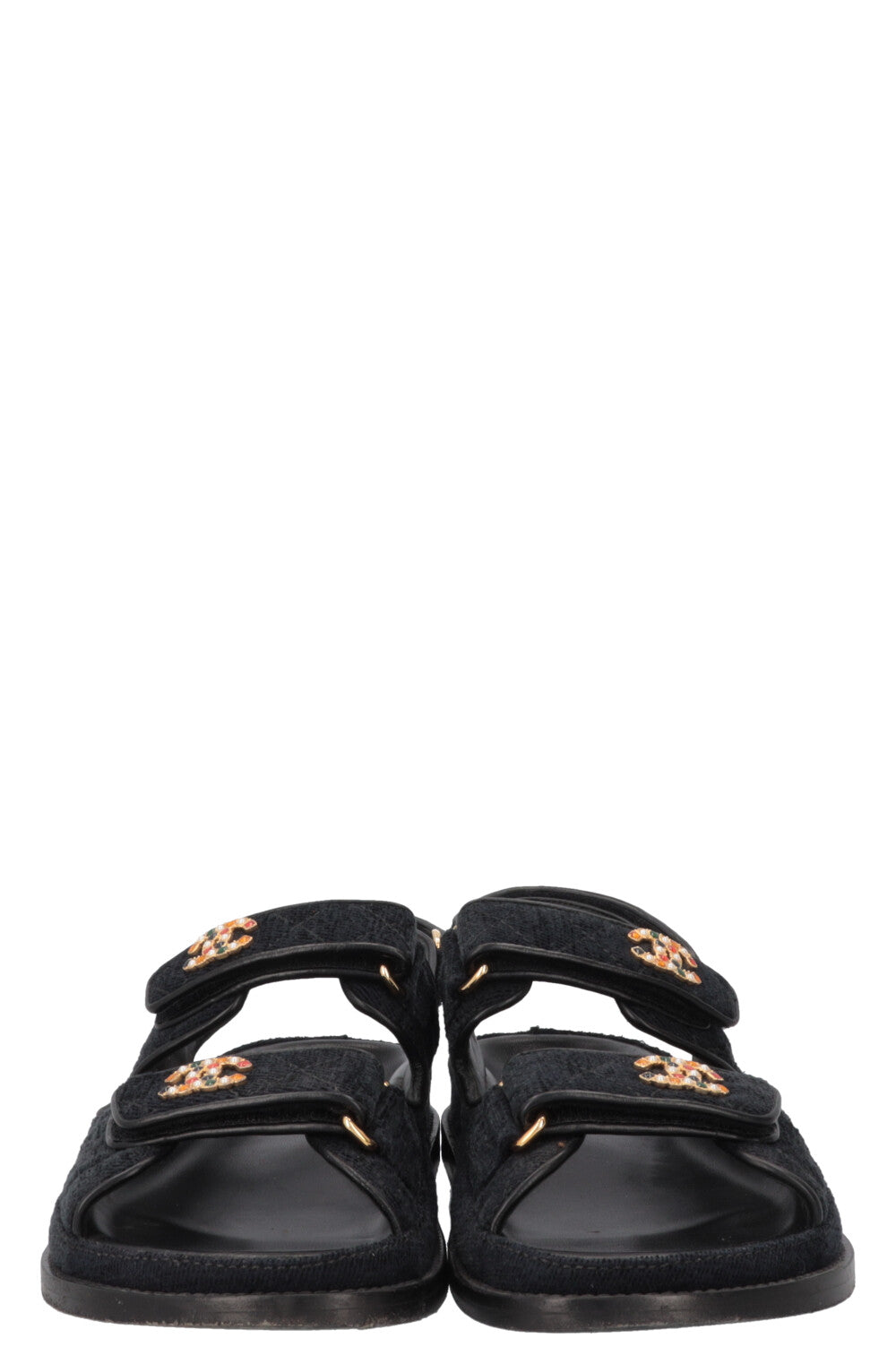 CHANEL Dad Sandals Black Velvet