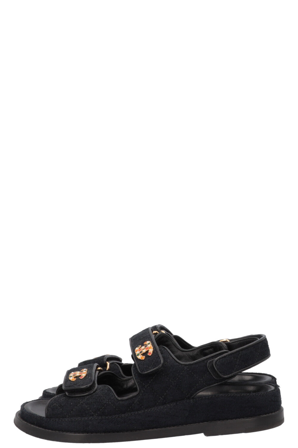 CHANEL Dad Sandals Black Velvet