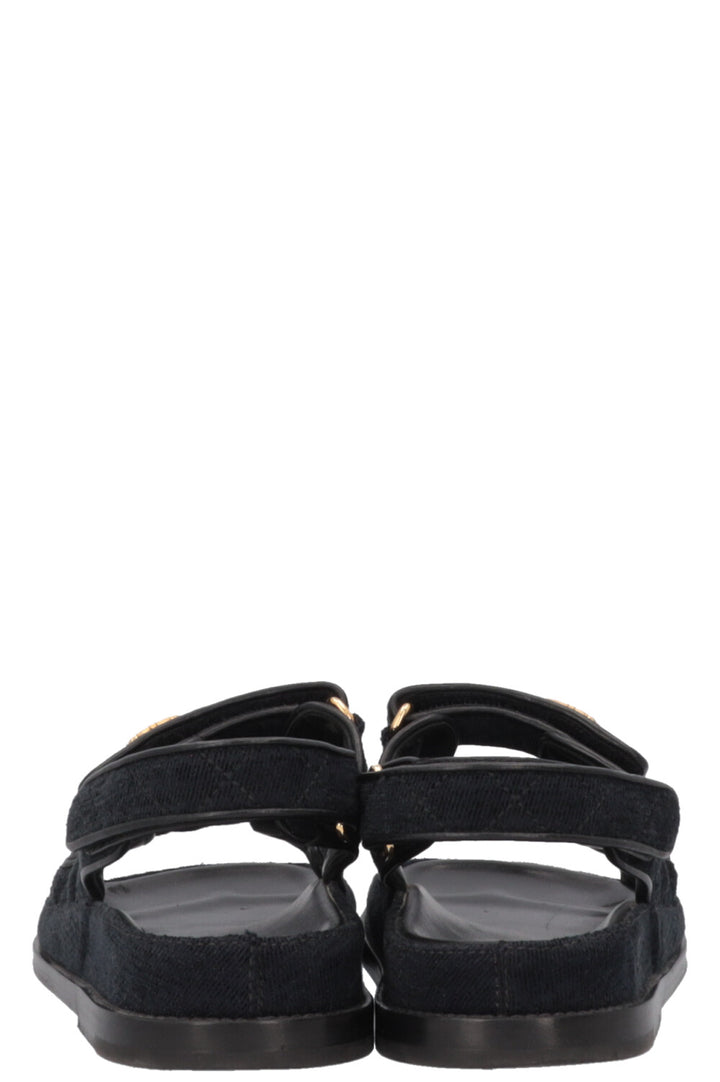 CHANEL Dad Sandals Black Velvet