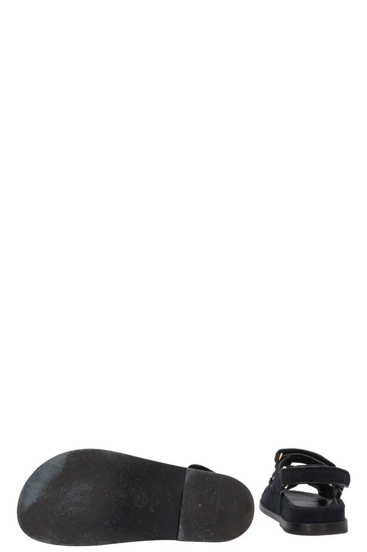CHANEL Dad Sandals Black Velvet