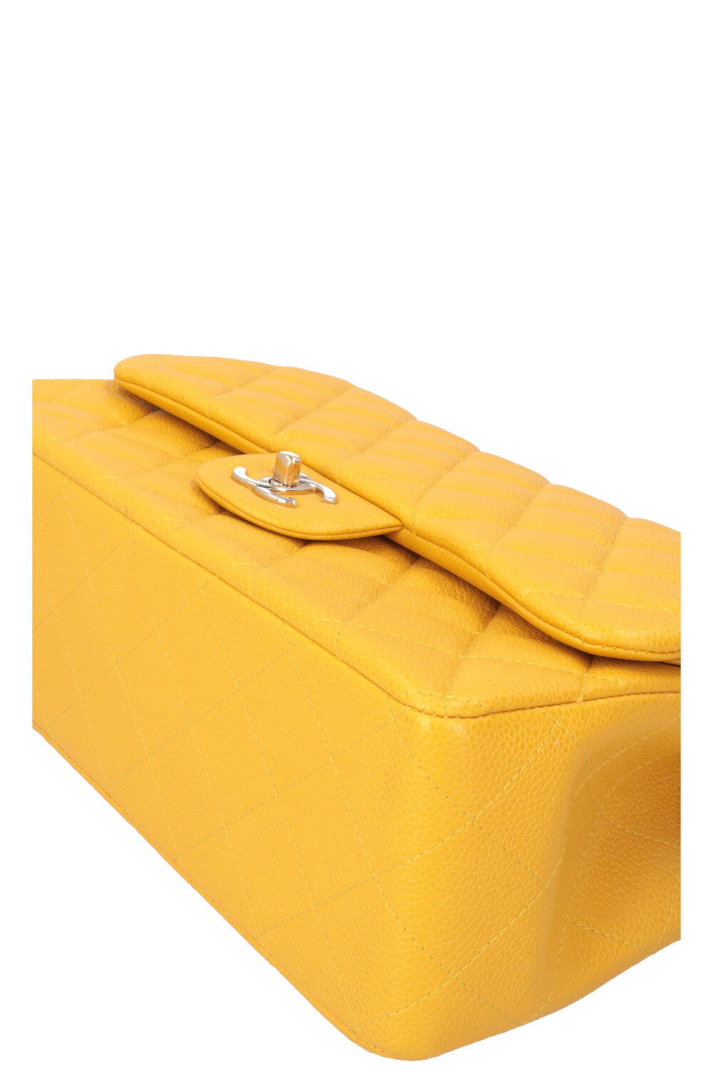 CHANEL Large Double Flap Bag Caviar Yellow