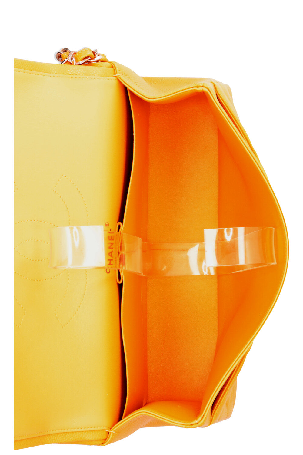 CHANEL Large Double Flap Bag Caviar Yellow