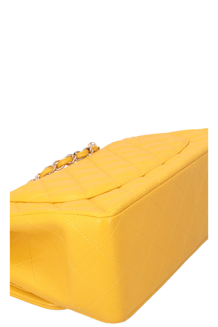 CHANEL Large Double Flap Bag Caviar Yellow