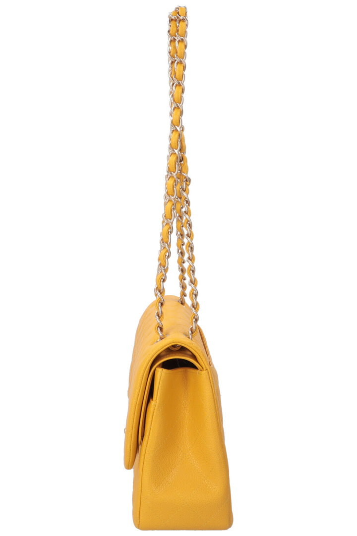 CHANEL Large Double Flap Bag Caviar Yellow