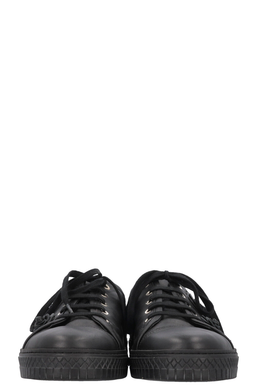 CHANEL Camelia Applique Low Top Sneaker Black