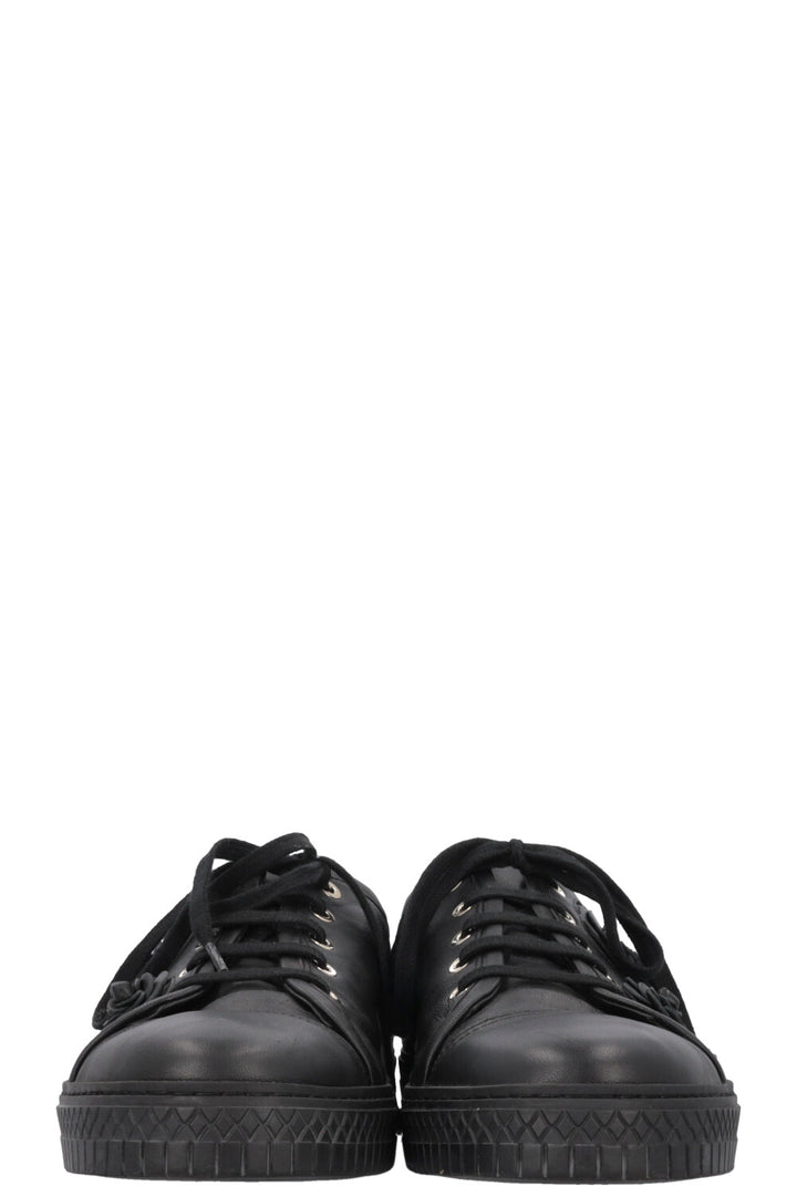 CHANEL Camelia Applique Low Top Sneaker Black