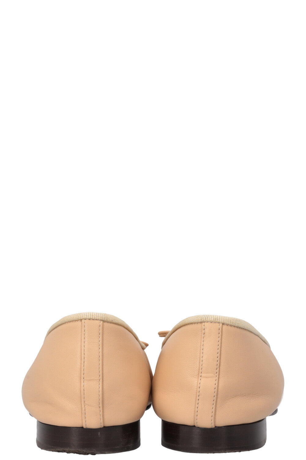 CHANEL Classic Ballet Flats Nude Black
