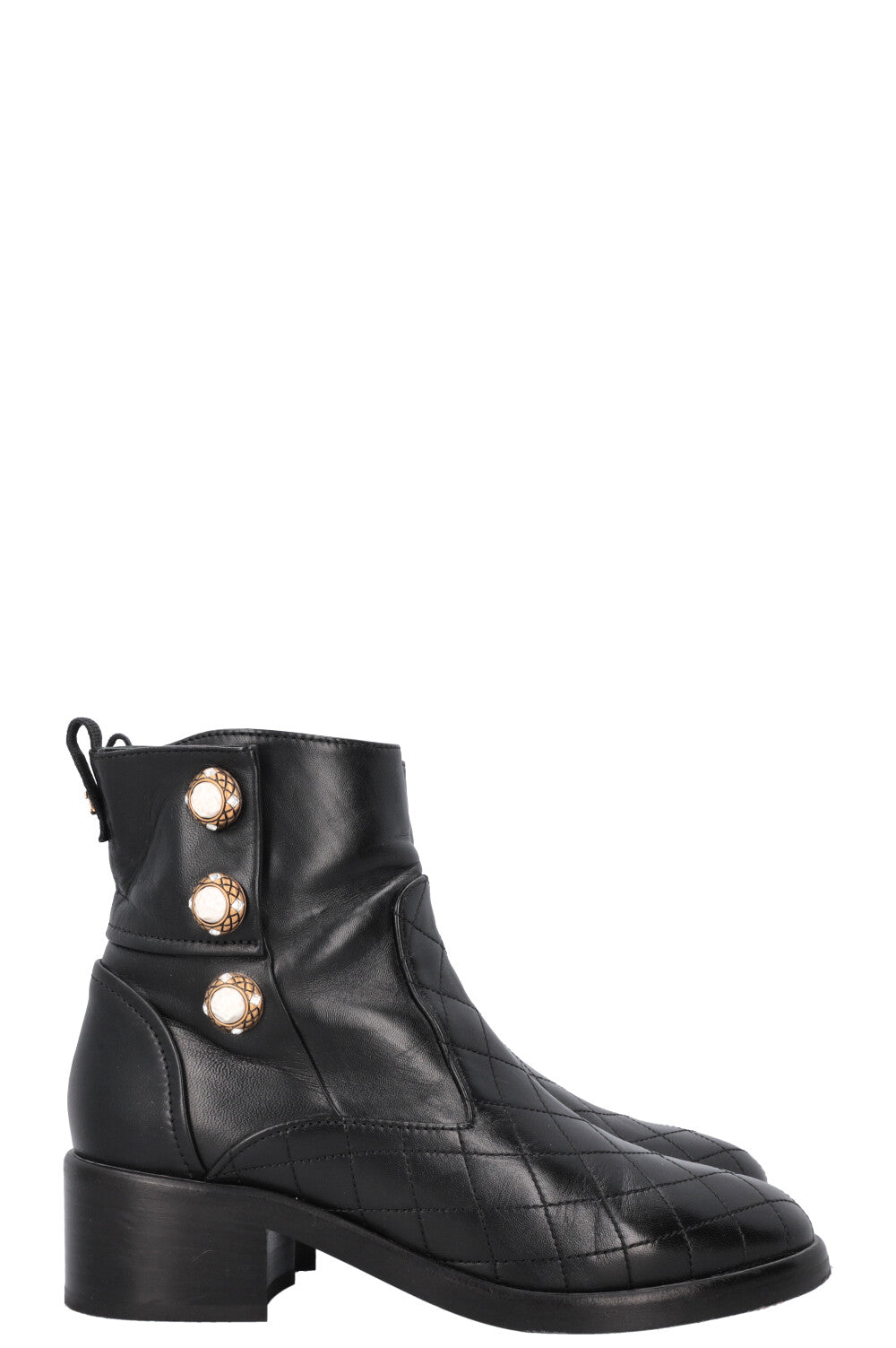 CHANEL Boots Black Pearls