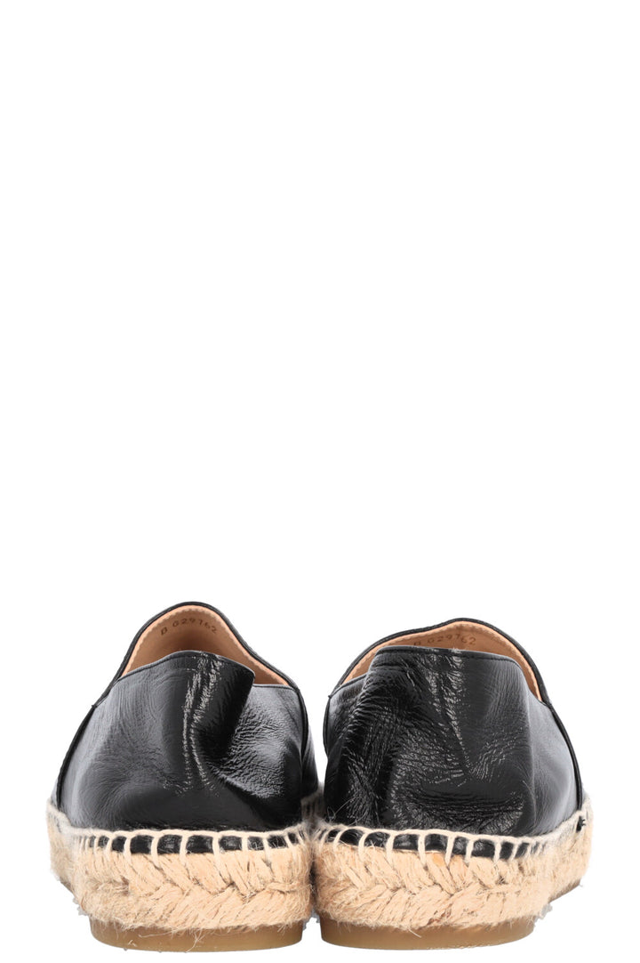 CHANEL CC Espadrilles Patent Black