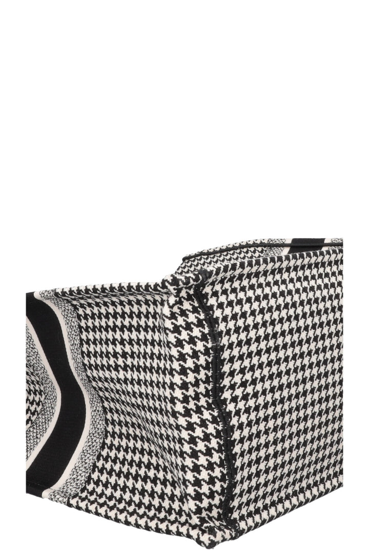 CHRISTIAN DIOR Houndstooth Large Book Tote Canvas Black White