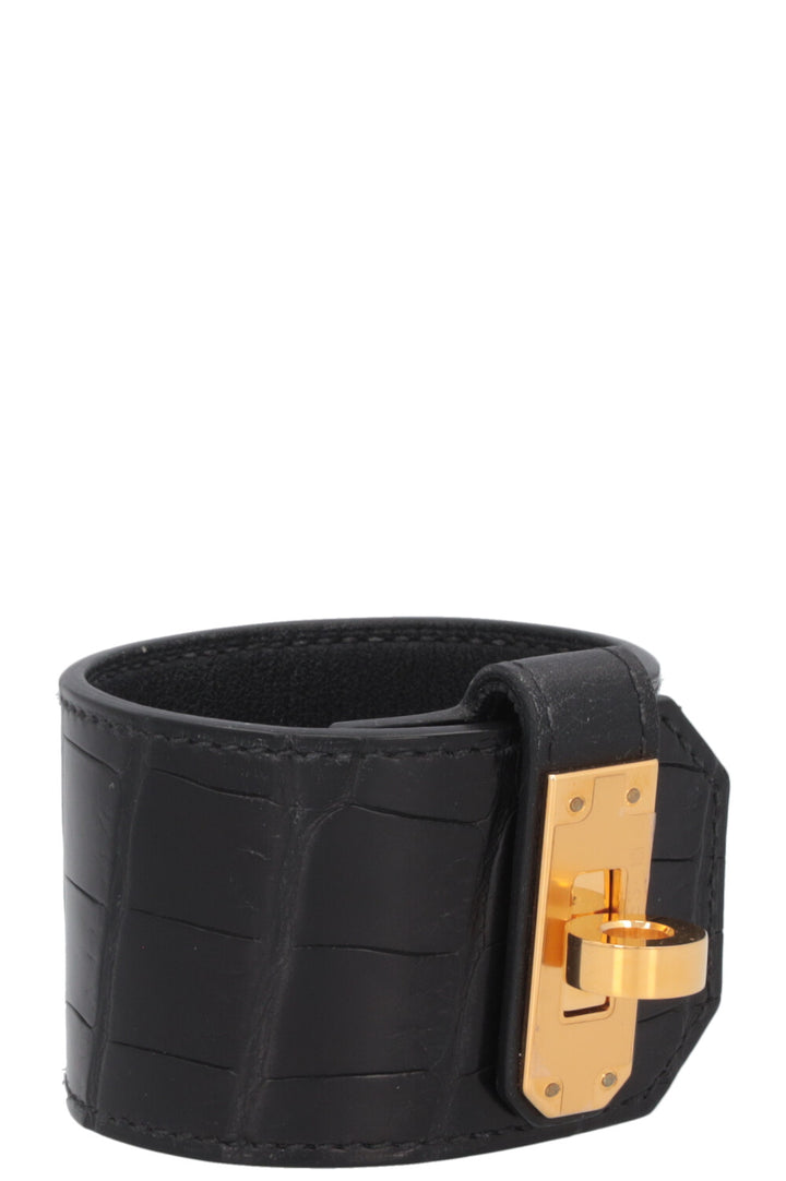 HERMÈS Kelly Twist Bracelet Alligator Black