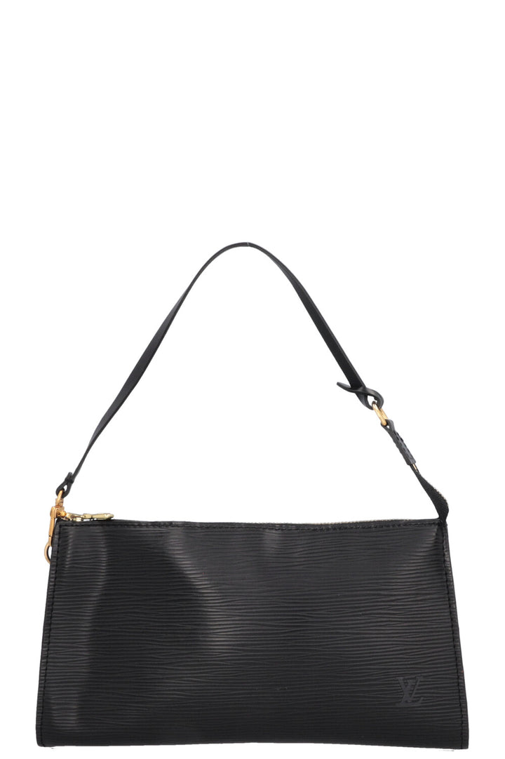 LOUIS VUITTON Pochette Handbag Epi Leather Black