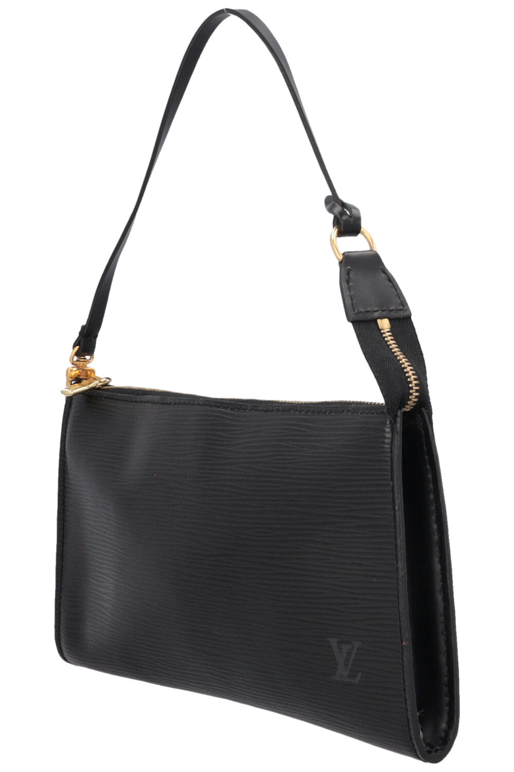 LOUIS VUITTON Pochette Handbag Epi Leather Black
