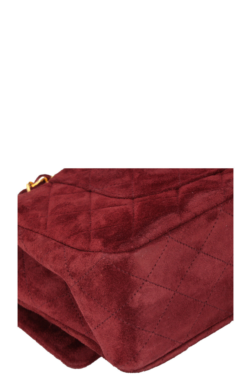 CHANEL Vintage Double Flap Bag Suede Burgundy