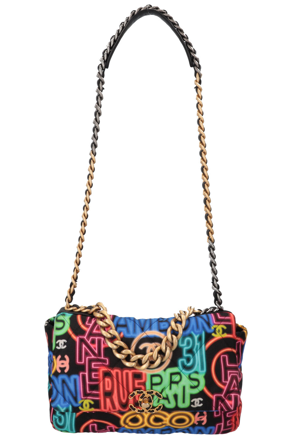 Neon Lights Neon Chanel Bag CHANEL 19 Large Graffiti Bag – REAWAKE