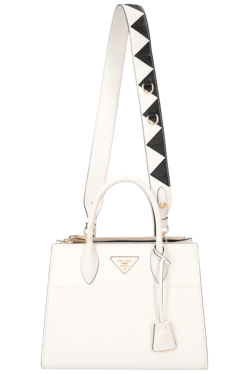PRADA Paradigm Crossbody Bag Saffiano White