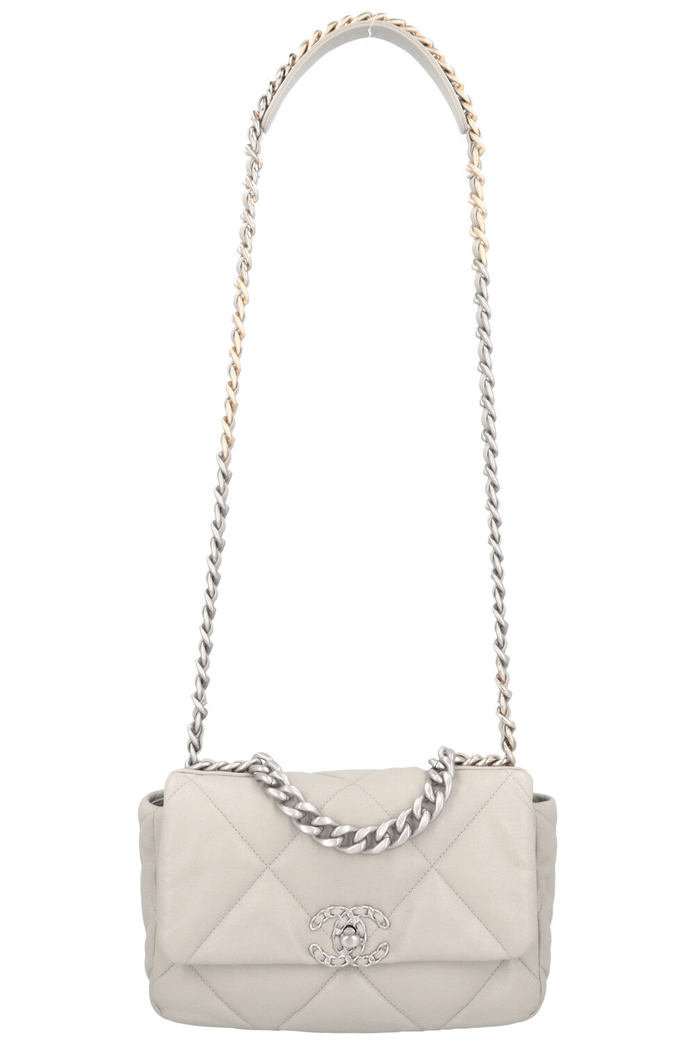 CHANEL Small 19 Bag Leather Grey