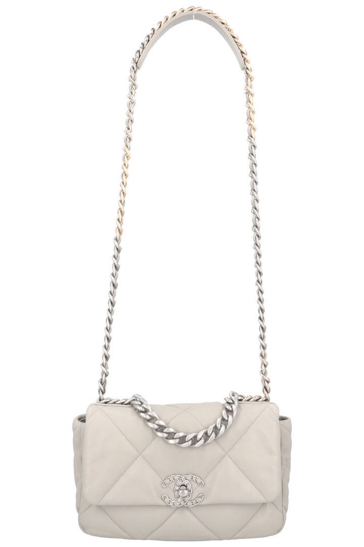 CHANEL Small 19 Bag Leather Grey
