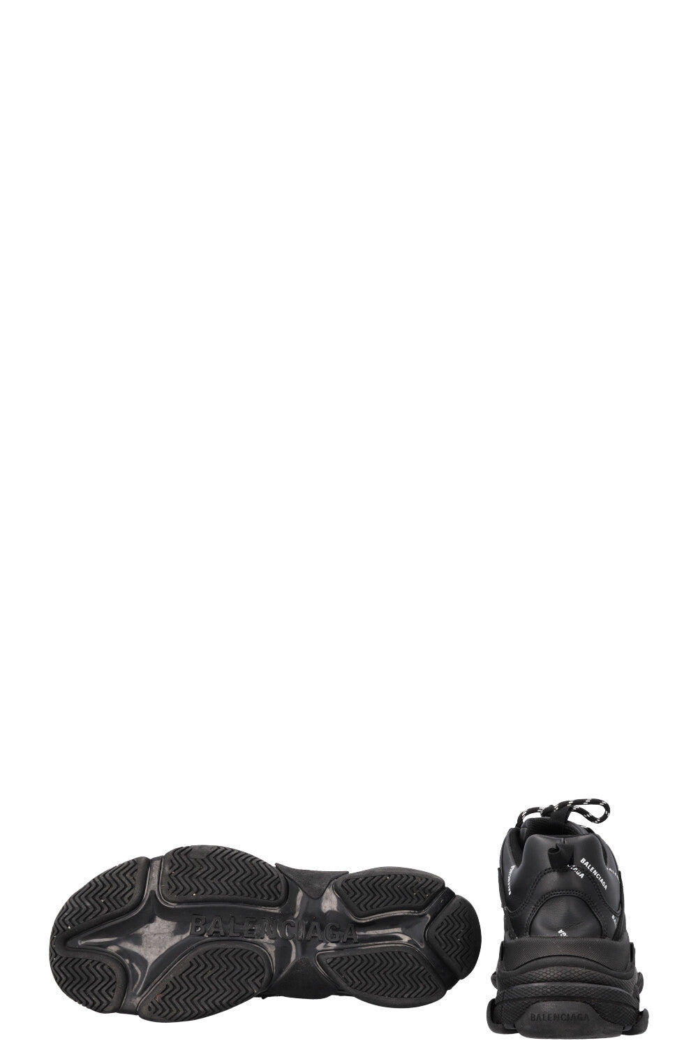 BALENCIAGA All Over Logo Triple S Black White