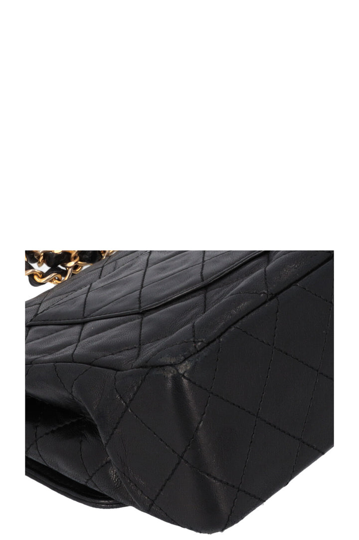 CHANEL Vintage Two Tone Flap Bag Black