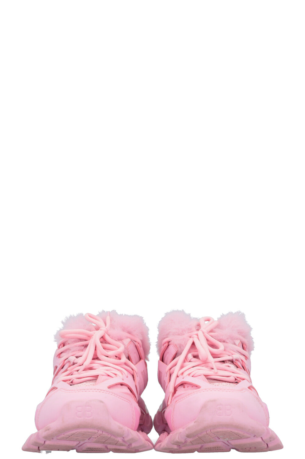BALENCIAGA Track Faux Fur Sneakers Pink