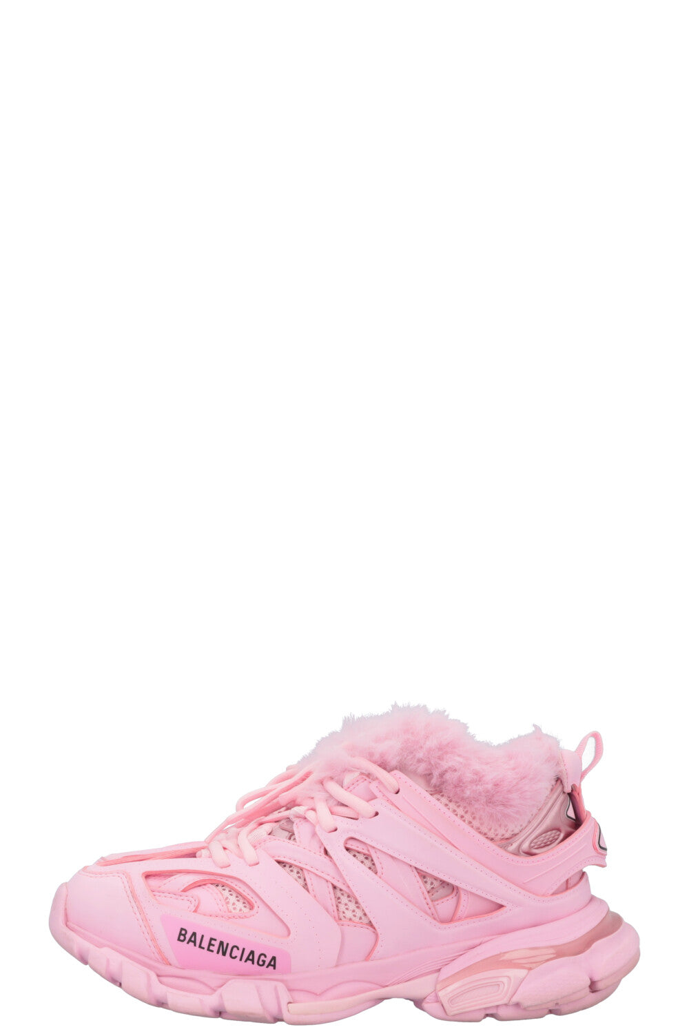 BALENCIAGA Track Faux Fur Sneakers Pink