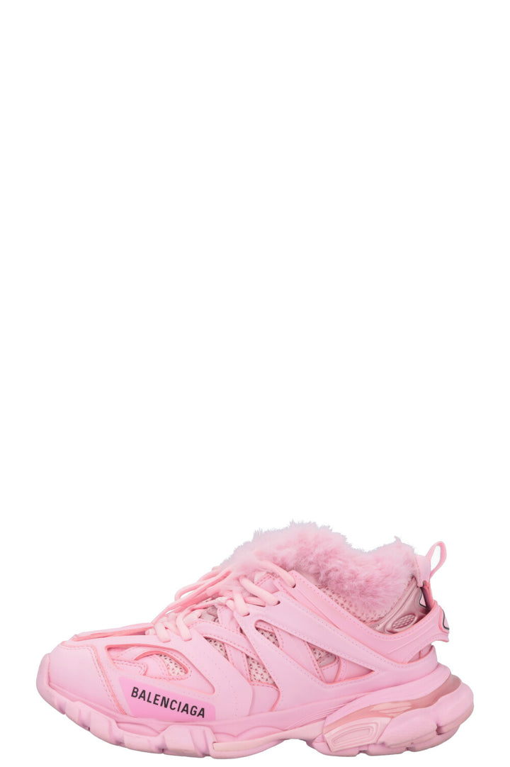 BALENCIAGA Track Faux Fur Sneakers Pink