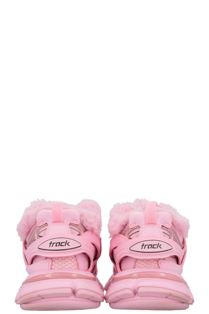 BALENCIAGA Track Faux Fur Sneakers Pink