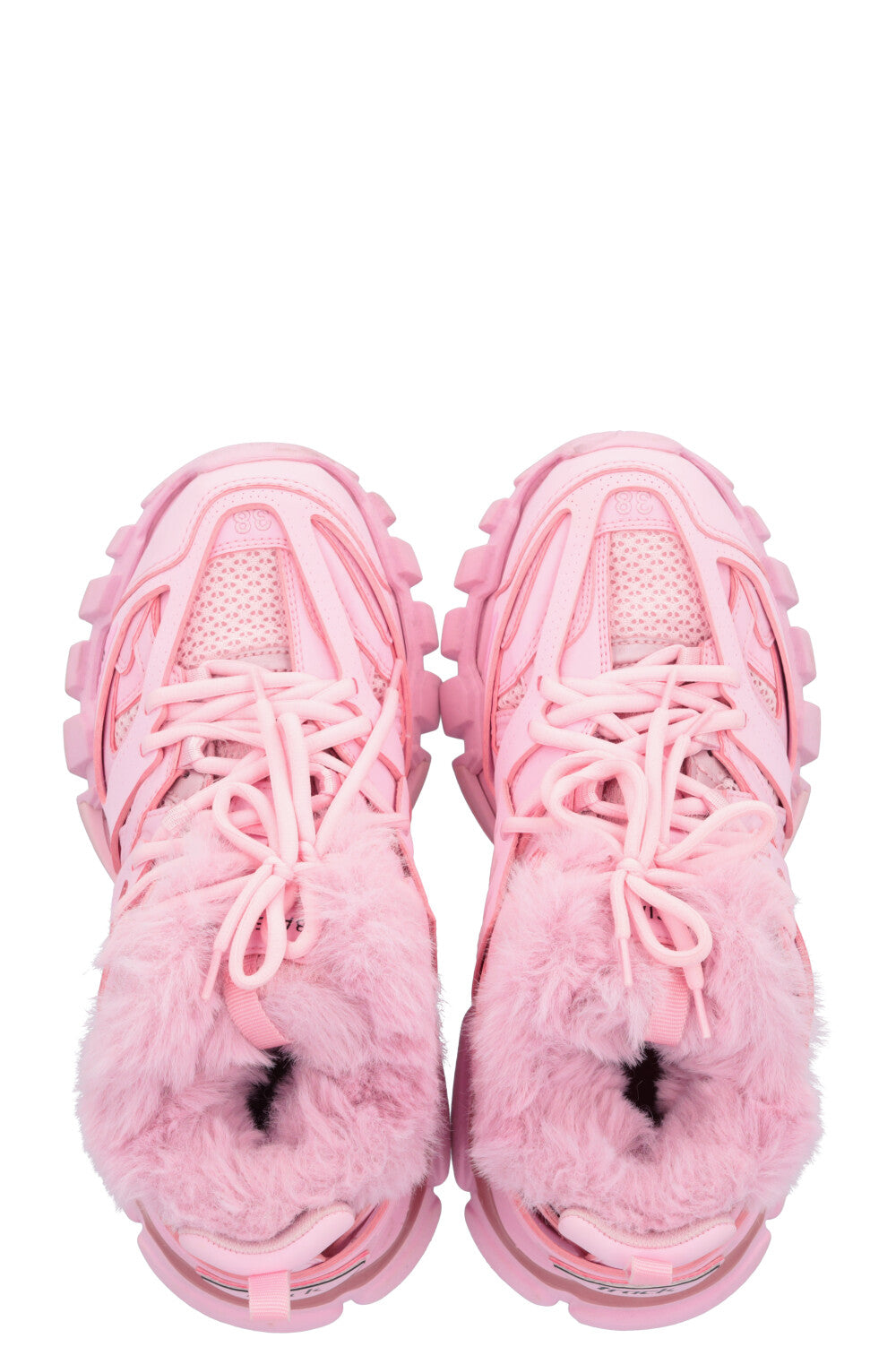 BALENCIAGA Track Faux Fur Sneakers Pink