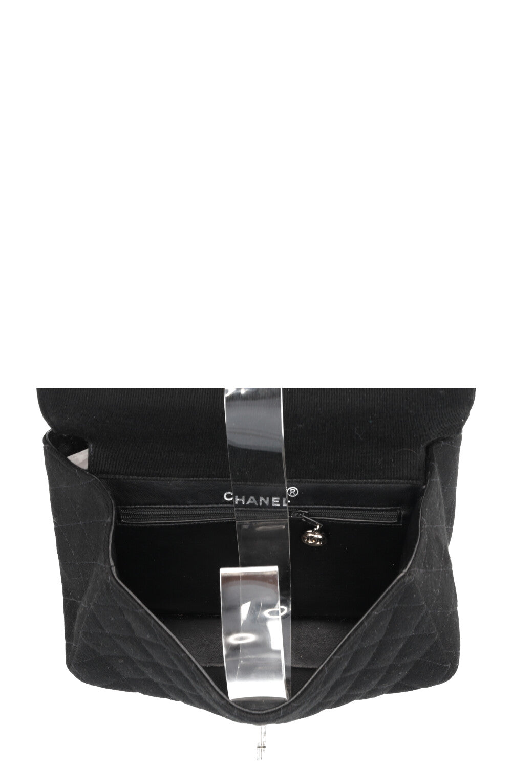 CHANEL Small Double Sided Flap Bag Jersey Black