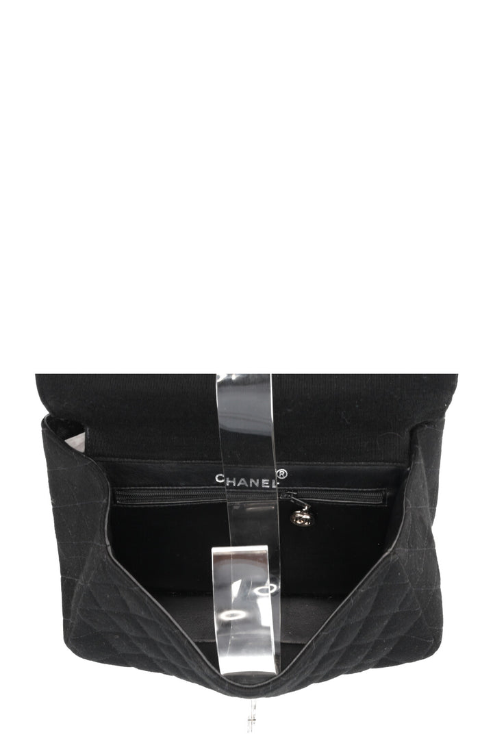 CHANEL Small Double Sided Flap Bag Jersey Black
