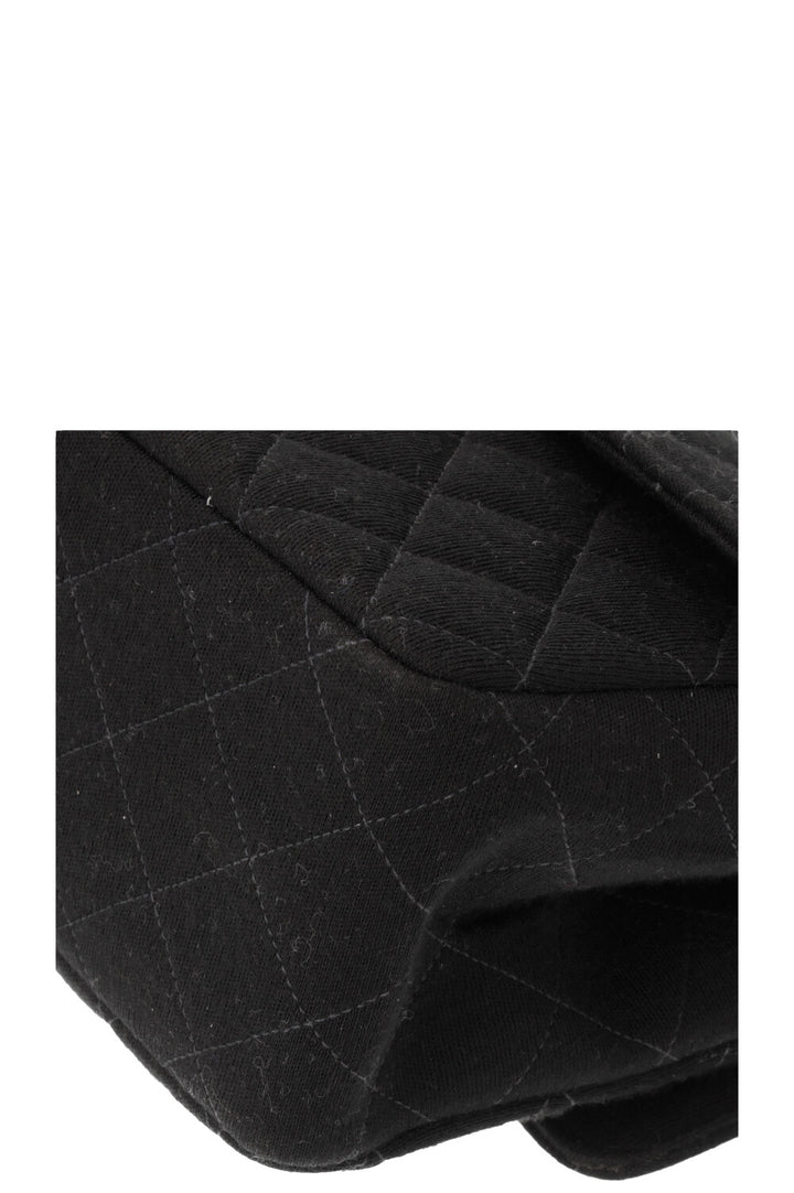 CHANEL Small Double Sided Flap Bag Jersey Black