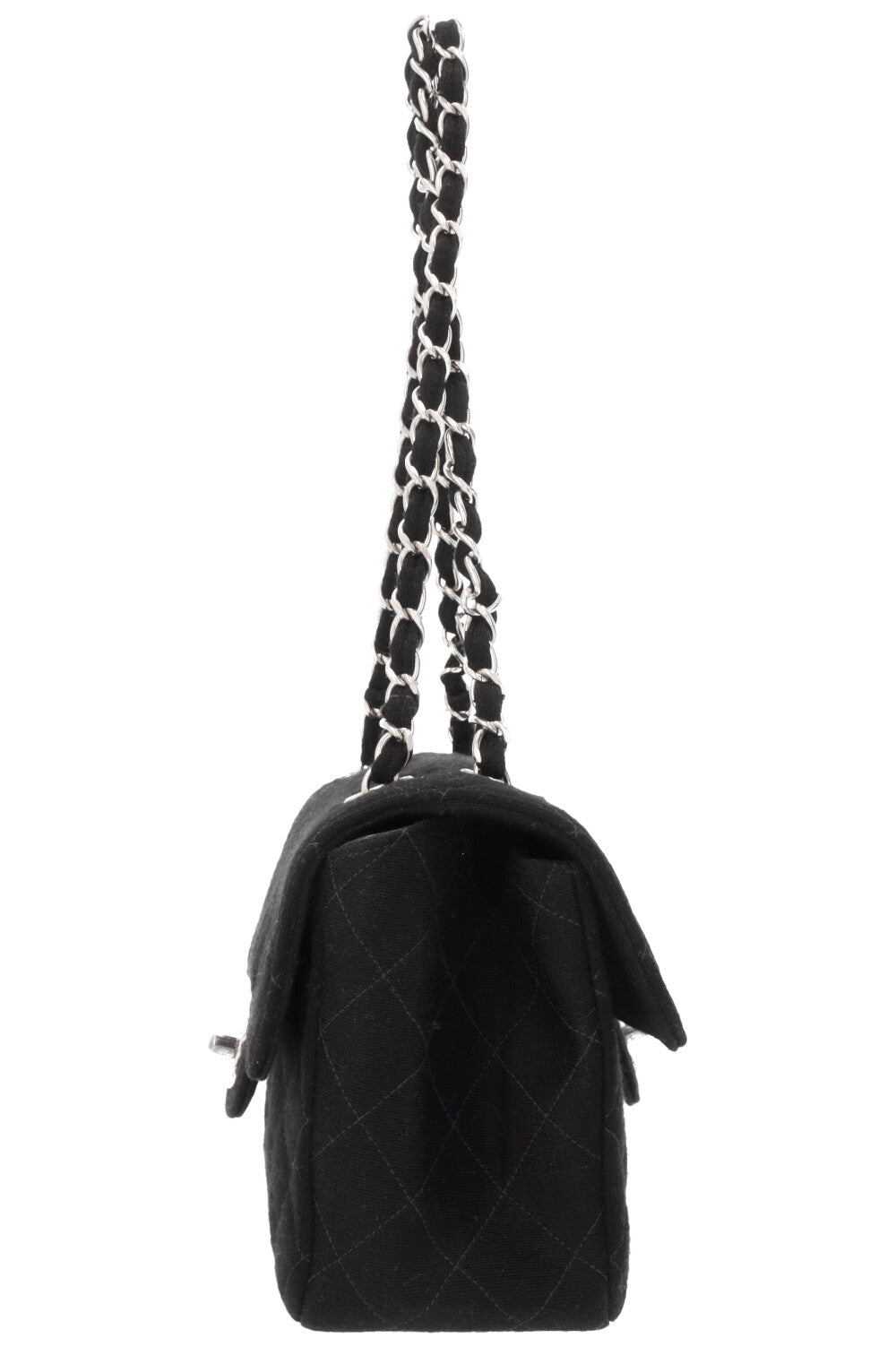 CHANEL Small Double Sided Flap Bag Jersey Black