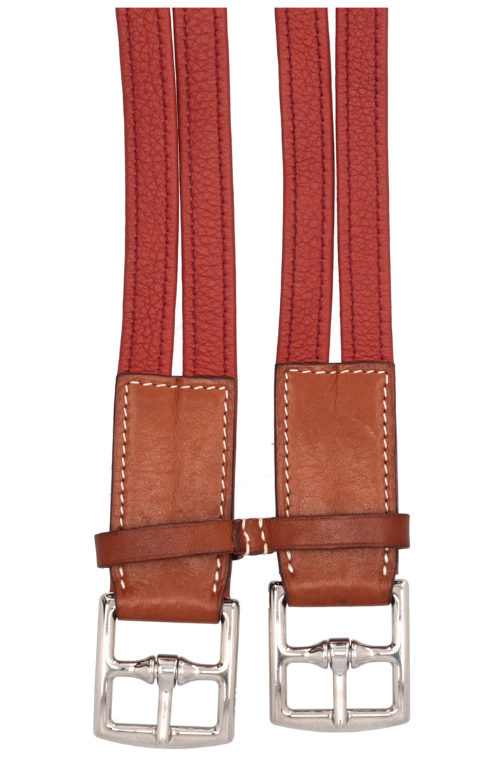 HERMÈS Double String Belt Red Brown