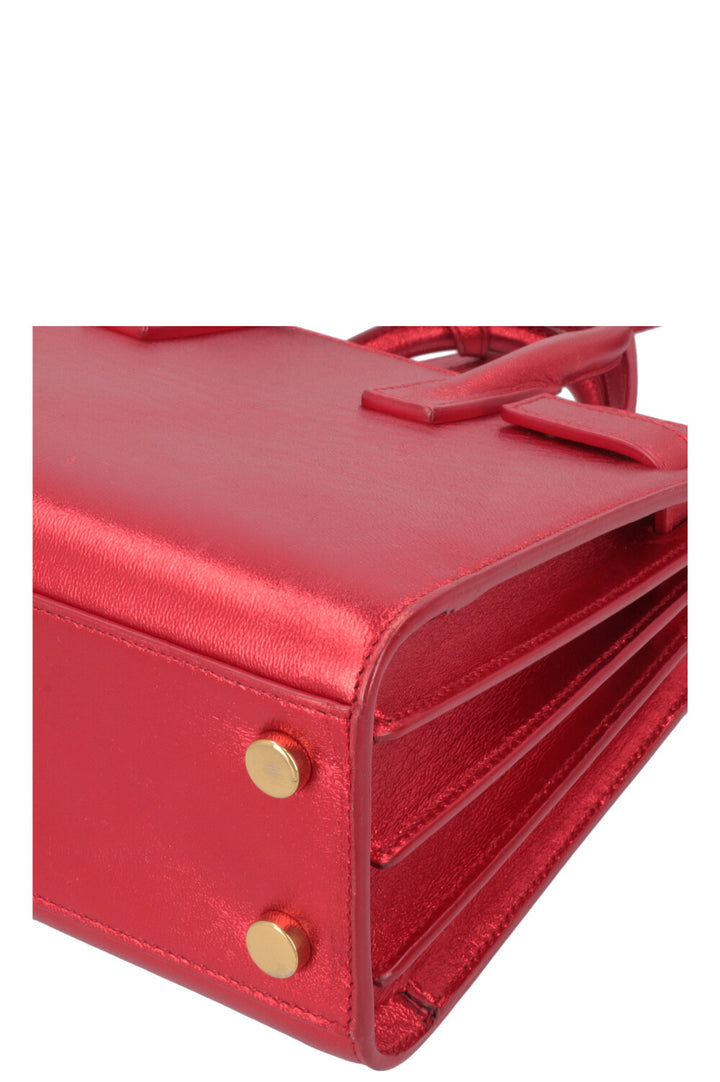 SAINT LAURENT Nano Sac De Jour Metallic Red