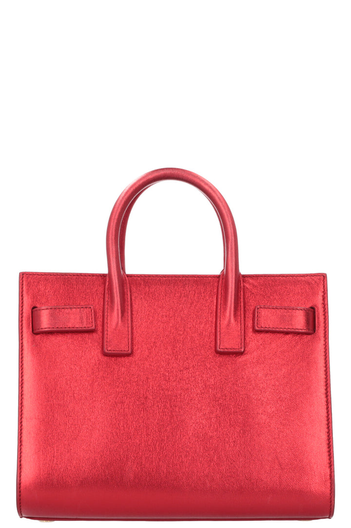 SAINT LAURENT Nano Sac De Jour Metallic Red