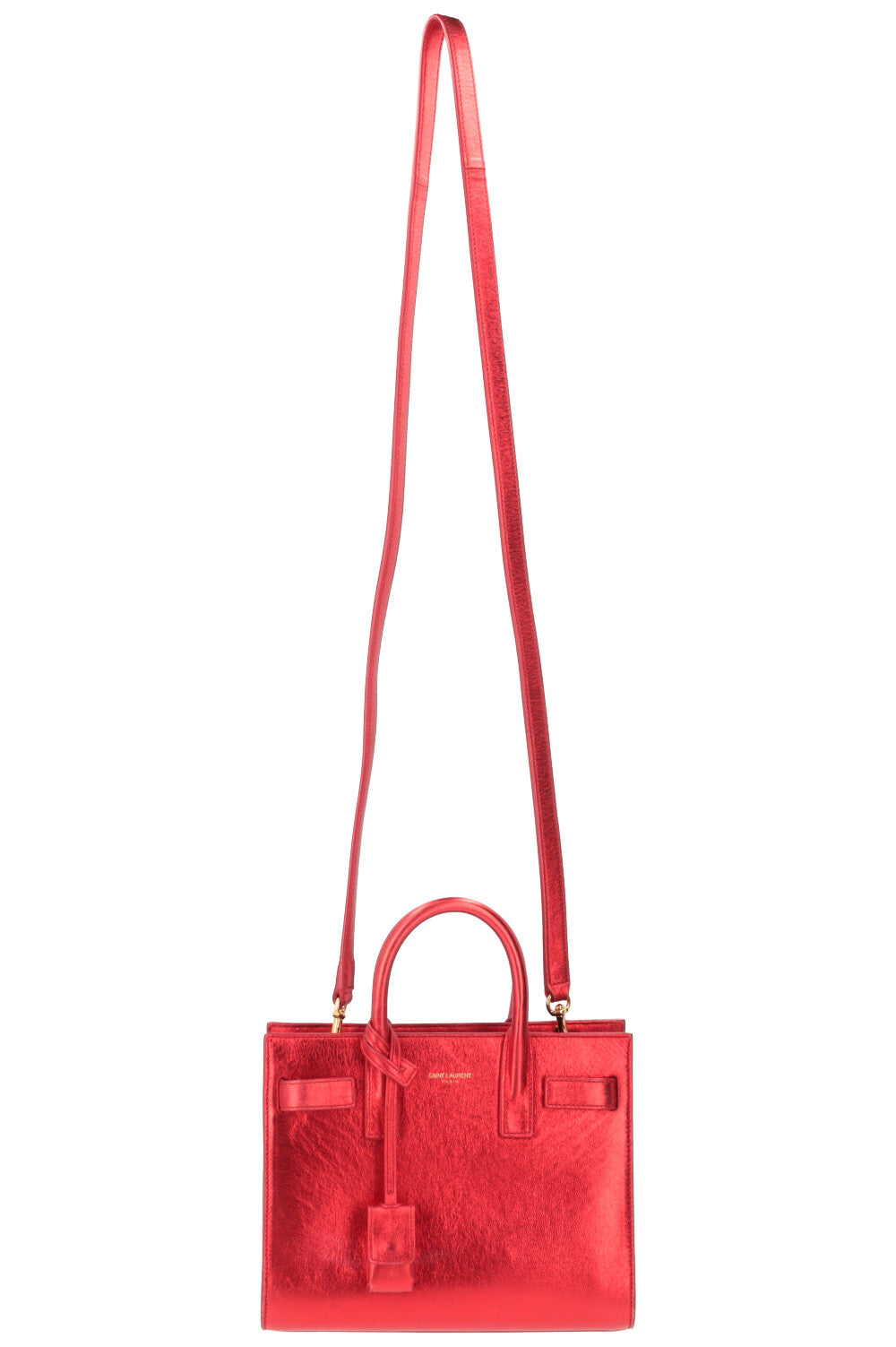 SAINT LAURENT Nano Sac De Jour Metallic Red