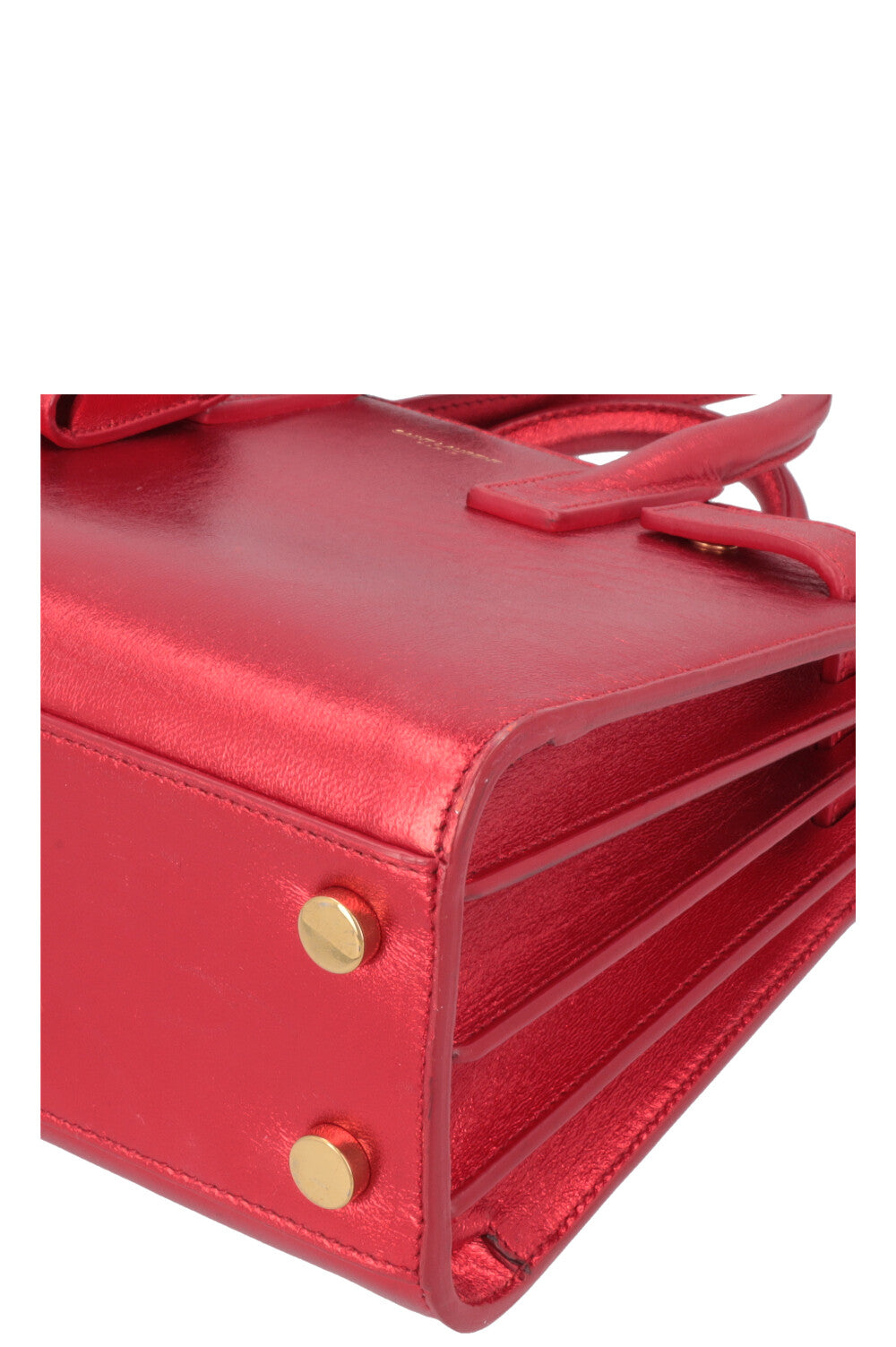 SAINT LAURENT Nano Sac De Jour Metallic Red