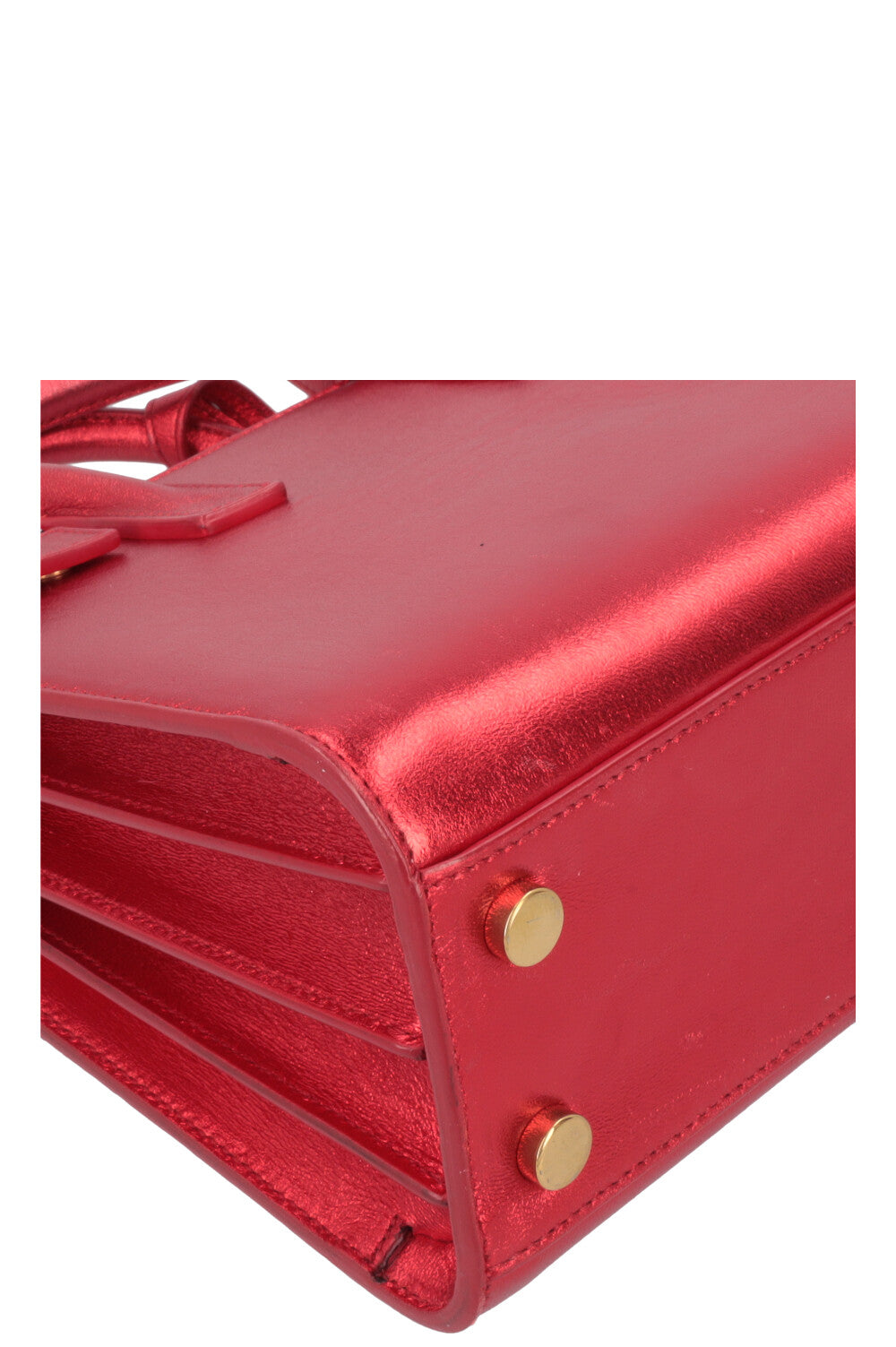 SAINT LAURENT Nano Sac De Jour Metallic Red