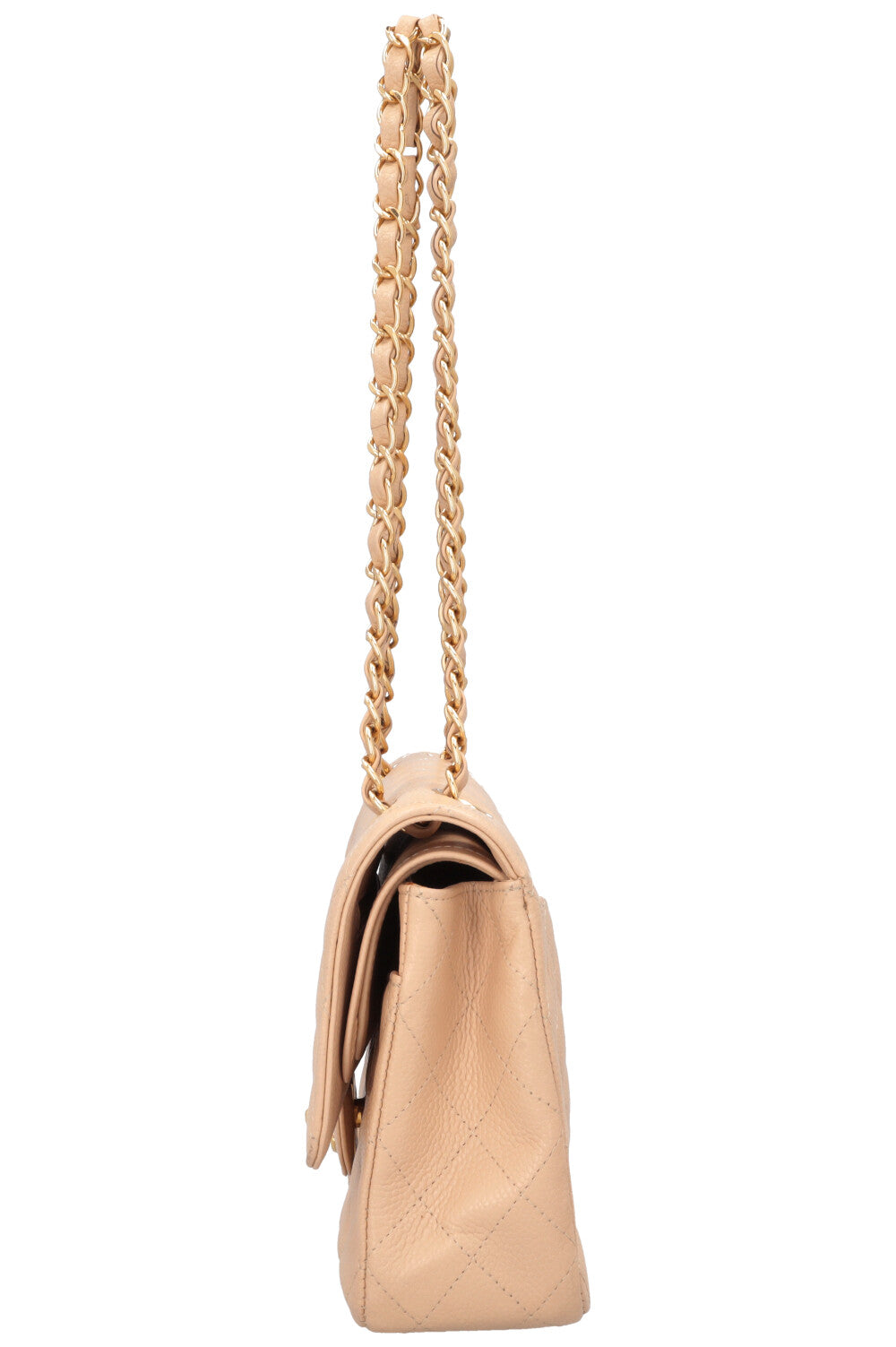 CHANEL Double Flap Bag Medium Caviar Beige