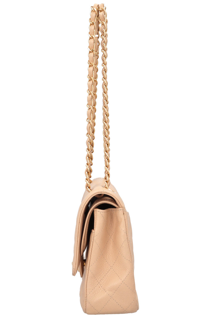 CHANEL Double Flap Bag Medium Caviar Beige