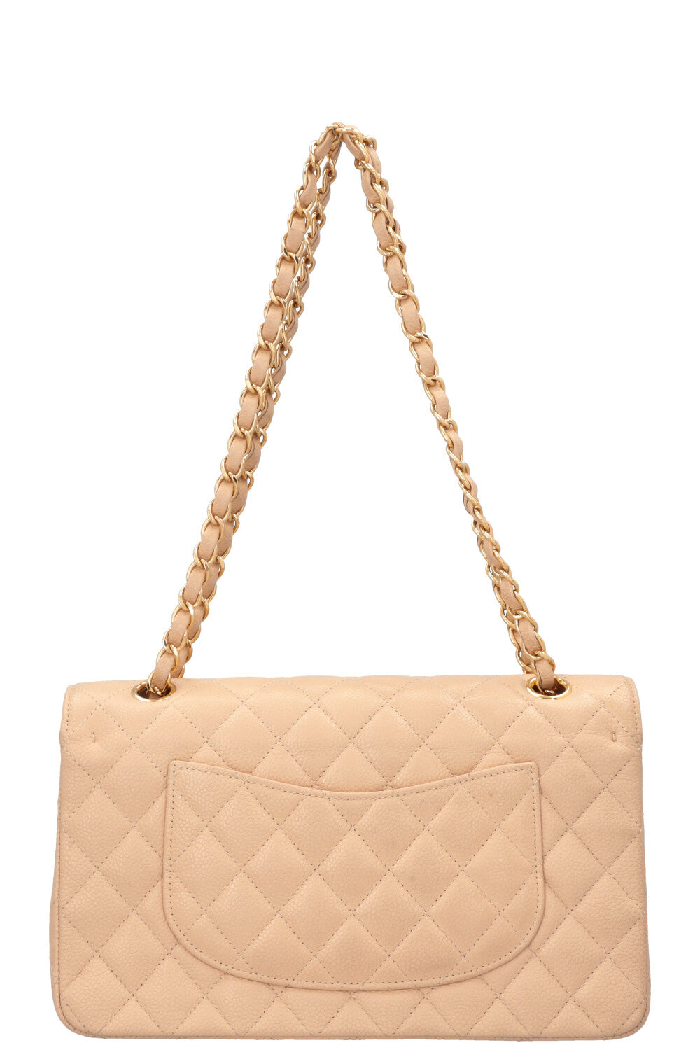 CHANEL Double Flap Bag Medium Caviar Beige