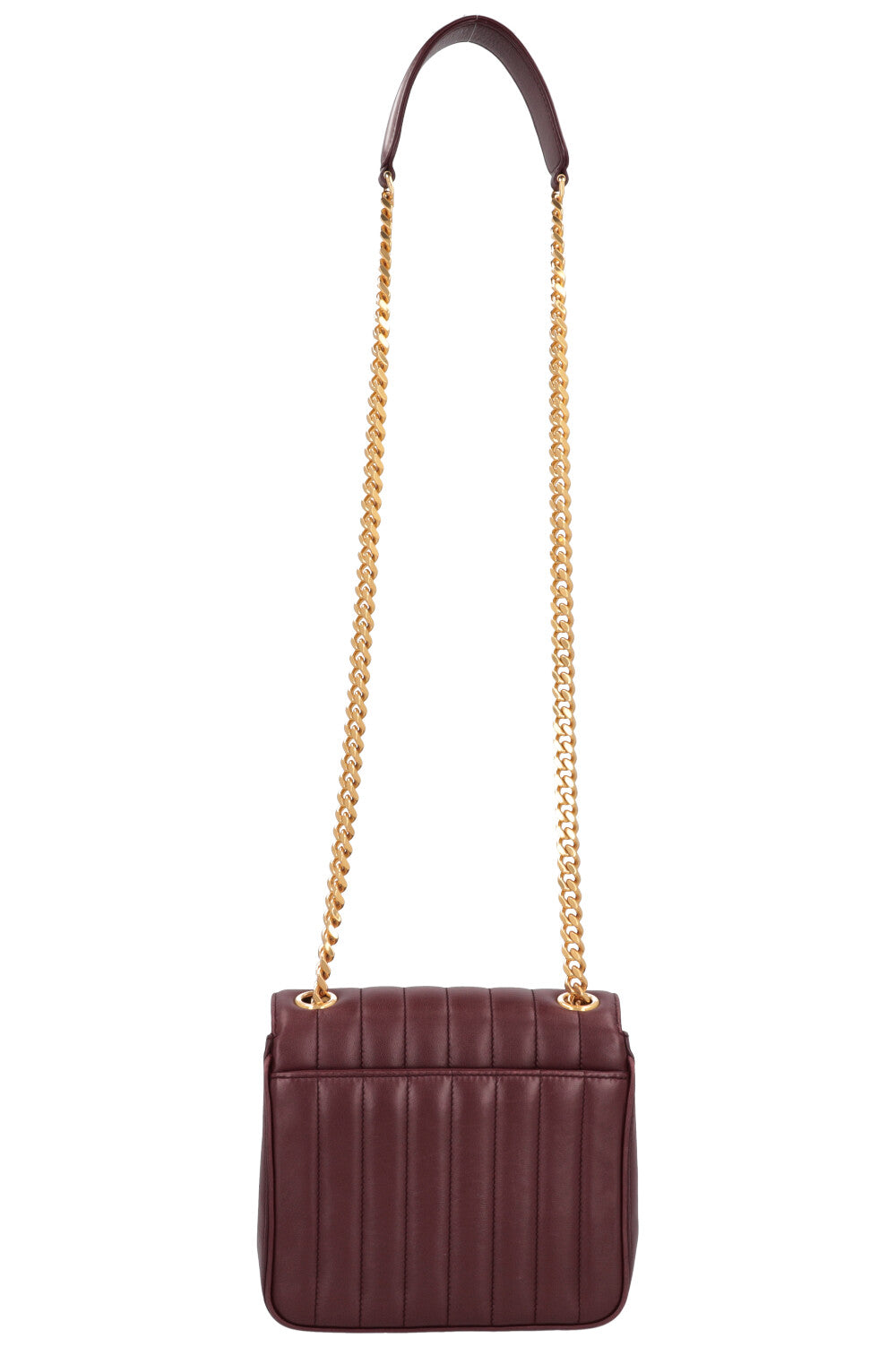 SAINT LAURENT Vicky Quilted Crossbody Bag Burgundy